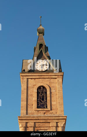 Israël : vue de la tour de l'horloge à Jaffa, l'une des sept tours d'horloge construit en Palestine pendant la période Ottomane Banque D'Images