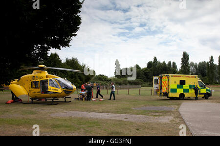 Hélicoptère Air Ambulance East Anglia Banque D'Images