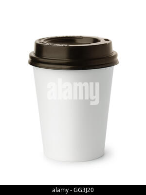 White paper Coffee cup isolated on white Banque D'Images