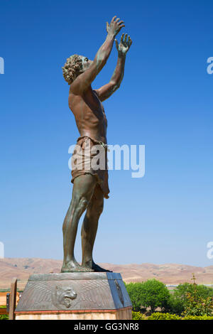 Statue, la Mission de San Juan Bautista, San Juan Bautista, California Banque D'Images