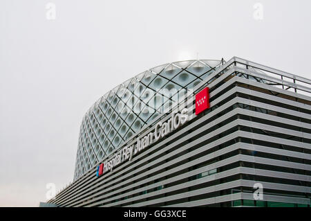 Façade de l'hôpital Rey Juan Carlos, par Rafael de la Hoz. Madrid, Madrid, Espagne province. Banque D'Images