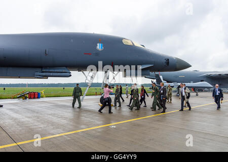 Un moteur à quatre variables supersonique-sweep wing, jet-powered bombardier stratégique lourde Rockwell B-1B Lancer. US Air Force. Banque D'Images