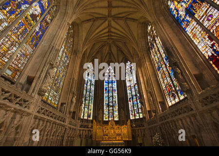 Royaume-uni, Angleterre, Staffordshire, Lichfield, Cathédrale, chapelle, la dame C16th windows Herkenrode Banque D'Images