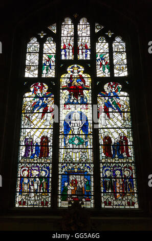 Mémorial d'Elgar dans fenêtre Cathédrale de Worcester, Worcestershire. UK. Il a été conçu par Archibald Nicholson. Banque D'Images