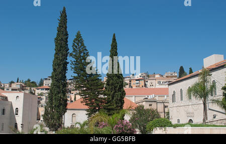 Moyen-orient : les rues et les toits de Nazareth, la capitale et la plus grande ville dans le District Nord d'Israël, connu sous le nom de capitale arabe d'Israël Banque D'Images