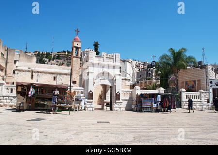 Nazareth, Église orthodoxe grecque de l'Annonciation, l'église de Saint Gabriel, construit en époque byzantine, reconstruite pendant les Croisades Banque D'Images