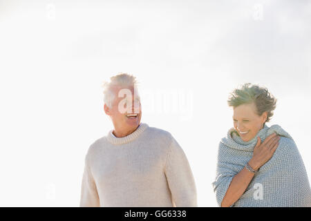 Close-up d'un vieux couple smiling Banque D'Images