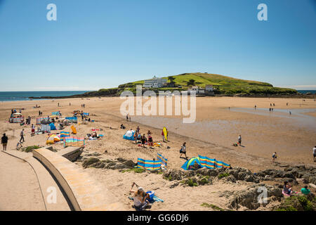 Ile de Burgh et la plage à Bigbury-on-Sea dans la région de South Hams, Devon, UK Banque D'Images