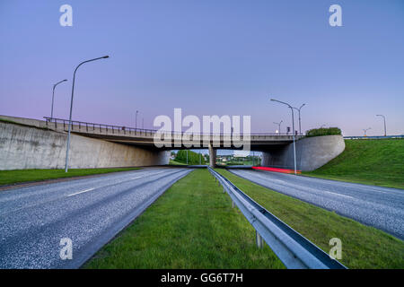 Pont route Reykjanesbraut, Reykjavik, Islande Banque D'Images