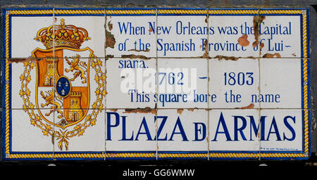 Plaza d'armes était le nom de Jackson Lp à La Nouvelle-Orléans lorsqu'il était sous la domination espagnole. Louisiane, États-Unis d'Amérique Banque D'Images