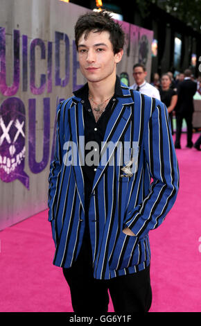 Ezra Miller arrivant pour kamikazes de la première européenne, à l'Odeon Leicester Square, Londres. ASSOCIATION DE PRESSE Photo. Photo date : mercredi 3 août 2016. Voir l'histoire du suicide. SHOWBIZ PA Crédit photo doit se lire : Daniel Leal-Olivas/PA Wire Banque D'Images