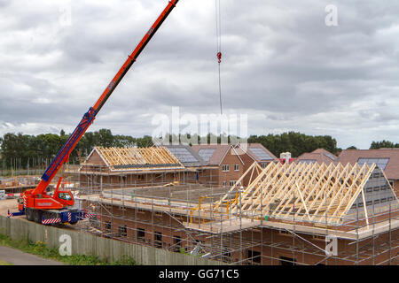 Nouvelle construction de maisons en village Buckshaw, Chorley, Lancashire, UK Banque D'Images