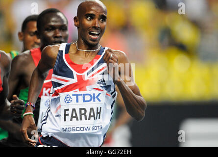 Mo Farah, Champion du Monde de l'IAAF 2013 Banque D'Images