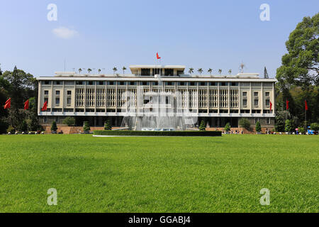 Palais de la réunification à Ho Chi Minh ville. Banque D'Images