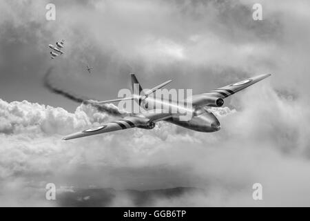 RAF English Electric Canberra PR 7, WH799 de l'escadron 58, abattu par de l'air syrienne Gloster Meteor durant la crise de Suez, 1956. Banque D'Images