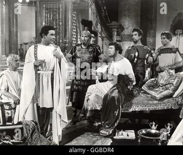 QUO VADIS ? Quo Vadis USA 1951 Mervyn LeRoy avec scène Pétrone (LEO GENN), Plautius (FELIX AYLMER), Nero (Peter Ustinov), Nerva (NORMAN CAMISOLES) Régie : Mervyn LeRoy aka. Quo Vadis Banque D'Images