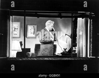 DAS FENSTER ZUM HOF / Fenêtre Arrière USA 1954 Alfred Hitchcock / Pressefotograf L.B. Jeffries ist durch einen Beinbruch an den Rollstuhl aus Langeweile beobachtet gefesselt und seine Nachbarn dans den gegenüberliegenden Wohnungen. Er kommt Dabei auf einem bizarren Verbrechen éperon. Als er es mit senneur Freundin Lisa selbst aufklären geraten, dans beide tödliche Gefahr. RAYMOND BURR als Lars Thorwald Regie : Alfred Hitchcock aka. La fenêtre arrière Banque D'Images