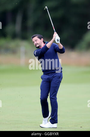 France's Mike Lorenzo Vera sur le troisième trou au cours de la première journée de la Paul Lawrie Match Play à Liens Archerfield, East Lothian. ASSOCIATION DE PRESSE Photo. Photo date : Jeudi 4 août 2016. Voir histoire de PA Archerfield GOLF. Crédit photo doit se lire : Jane Barlow/PA Wire. RESTRICTIONS : un usage éditorial uniquement. Pas d'utilisation commerciale. Pas de fausse association commerciale. Pas d'émulation vidéo. Pas de manipulation d'images. Banque D'Images