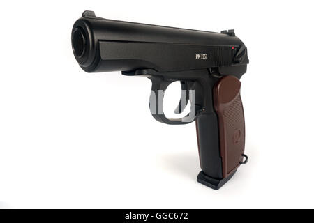 Le pistolet Makarov ou PM 1986 est un pistolet semi-automatique, c'est devenu la norme de l'Union soviétique et de la police militaire du bras latéral Banque D'Images