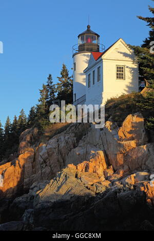 Géographie / voyages, USA (Maine), Mt. Île déserte, basso Harbour Light (1858) près de sunrise, Mt. Île déserte, Additional-Rights Clearance-Info-Not-Available- Banque D'Images