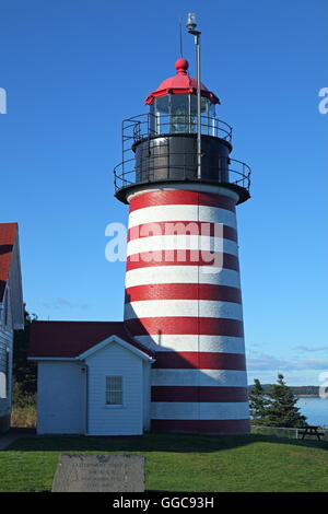 Géographie / voyages, USA, Maine, Lubec, West Quoddy Light (1808),, Additional-Rights Clearance-Info-Lubec-Not-Available Banque D'Images