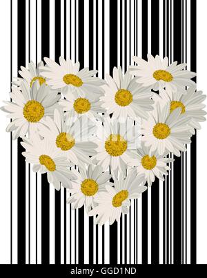 Fleurs en forme de cœur. Illustration de Vecteur