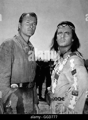 WINNETOU II / BRD/Jugoslawien / Harald Reinl 1964 LEX BARKER (Old Shatterhand) und PIERRE BRICE (Winnetou) Régie : Harald Reinl Banque D'Images