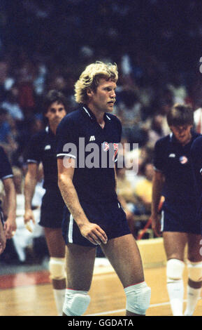 USA # 7 Craig Buck, 1984 L'équipe de volley-ball Olympique hommes Banque D'Images