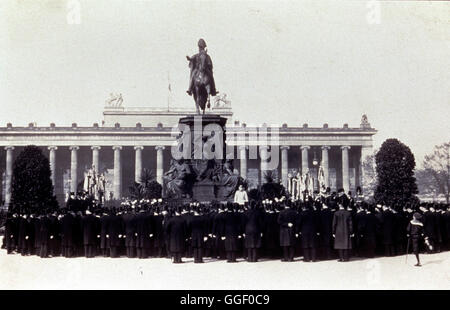 / Denkmalenthüllung im Berliner Lustgarten, Altes Museum, Friedrich von Reiterstatue II./ Banque D'Images