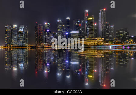 Quartier central des affaires, la ville de Singapour et Marina Bay Financial Centre Banque D'Images