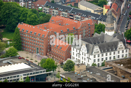 Vue aérienne, Gladbeck City Hall, l'Hôtel de Ville, vue aérienne de Gladbeck, Rhénanie du Nord-Westphalie, Allemagne, Europe, les oiseaux-lunettes vue Banque D'Images