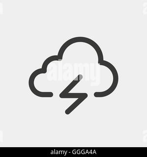 Nuage de foudre de l'icône contour brun pour illustration Illustration de Vecteur