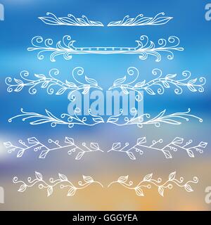 Les frontières et les monogrammes situé dans le style vintage pour la conception. Illustration de Vecteur