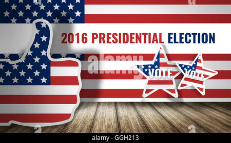 Election présidentielle 2016 america flag 3D render Banque D'Images