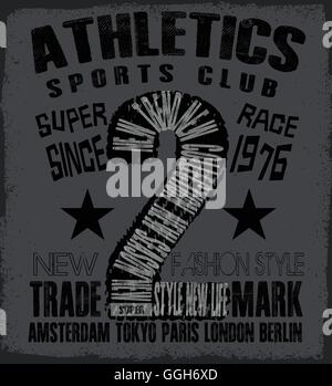 Athletic sport tee graphic Illustration de Vecteur