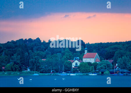 Au lac Ammersee Schondorf, Upper Bavaria, Bavaria, Germany Banque D'Images