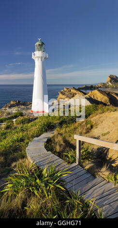 Château Point Lighthouse, Wellington, Île du Nord, Nouvelle-Zélande Banque D'Images