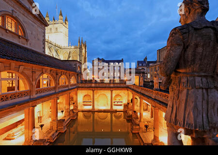 Bains romains, Bath, Somerset, Angleterre, Grande-Bretagne Banque D'Images