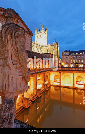 Bains romains, Bath, Somerset, Angleterre, Grande-Bretagne Banque D'Images