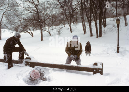 Central Park New York neige hiver 1979 mauvais temps années 1970 Manhattan États-Unis. HOMER SYKES Banque D'Images