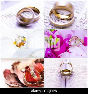 Collage Photo de mariage images Banque D'Images