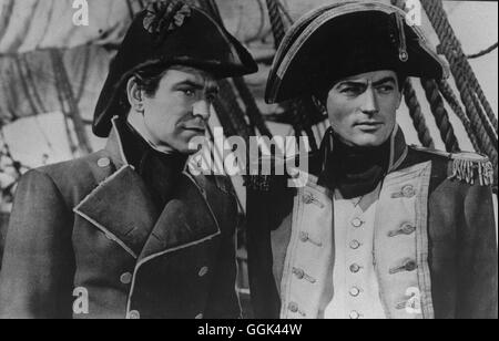 DES KÖNIGS ADMIRAL / capitaine Horatio Hornblower USA 1951 / Raoul Walsh Le Lieutenant William Bush (Robert Beatty), le capitaine Horatio Hornblower (Gregory Peck) Régie : Raoul Walsh aka. Le capitaine Horatio Hornblower Banque D'Images