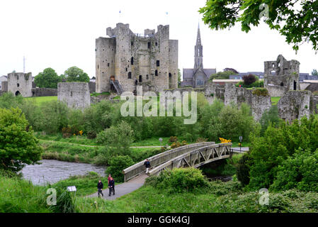 Le Château de Trim, garniture dans la vallée de la Boyne, côte est, au nord de Dublin, comté de Meath, Irlande Banque D'Images