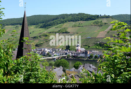 Zell sur la Moselle, Hunsruck, Rhénanie-Palatinat, Allemagne Banque D'Images