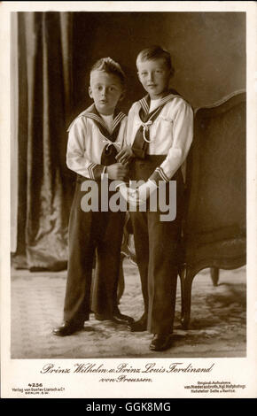 Prinz Wilhelm und Prinz Louis Ferdinand von Preußen Preußen - ca 1913 Banque D'Images