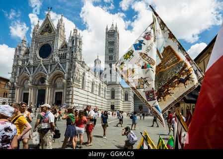 La Cathédrale Santa Maria, Sienne, Toscane, Italie Banque D'Images