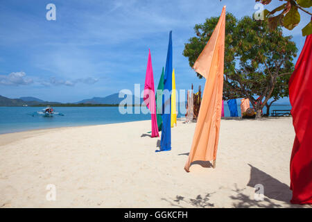 Cowrie Island chez Honda Bay, près de Puerto Princesa, l'île de Palawan, Philippines, Asie Banque D'Images