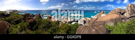 Rock formation Les Bains sur Virgin Gorda, îles Vierges britanniques, la mer des Caraïbes Banque D'Images