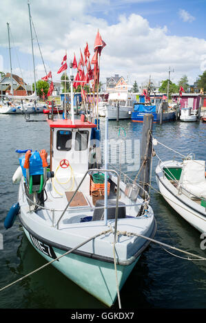 Bateaux de pêche au port, Lübeck, Lübeck, Schleswig-Holstein, Allemagne Banque D'Images