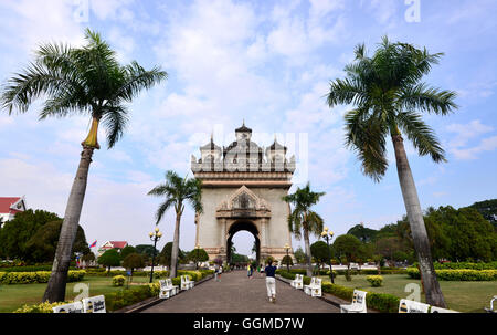 Porte Patuxai, Vientiane, Laos, Asie Banque D'Images